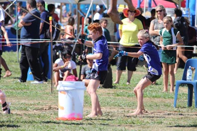 Cambell and Jana working hard