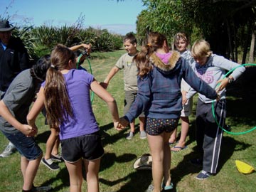 Team 2 with hula hoops